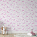 Catherine Lansfield Folk Unicorn Wallpaper in Pink