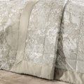 Catherine Lansfield Bedroom Crushed Velvet Quilted 220x220cm Bedspread Natural