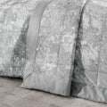 Catherine Lansfield Bedroom Crushed Velvet Quilted 220x220cm Bedspread Silver Grey