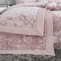 Catherine Lansfield Bedroom Crushed Velvet Quilted 220x220cm Bedspread Blush Pink