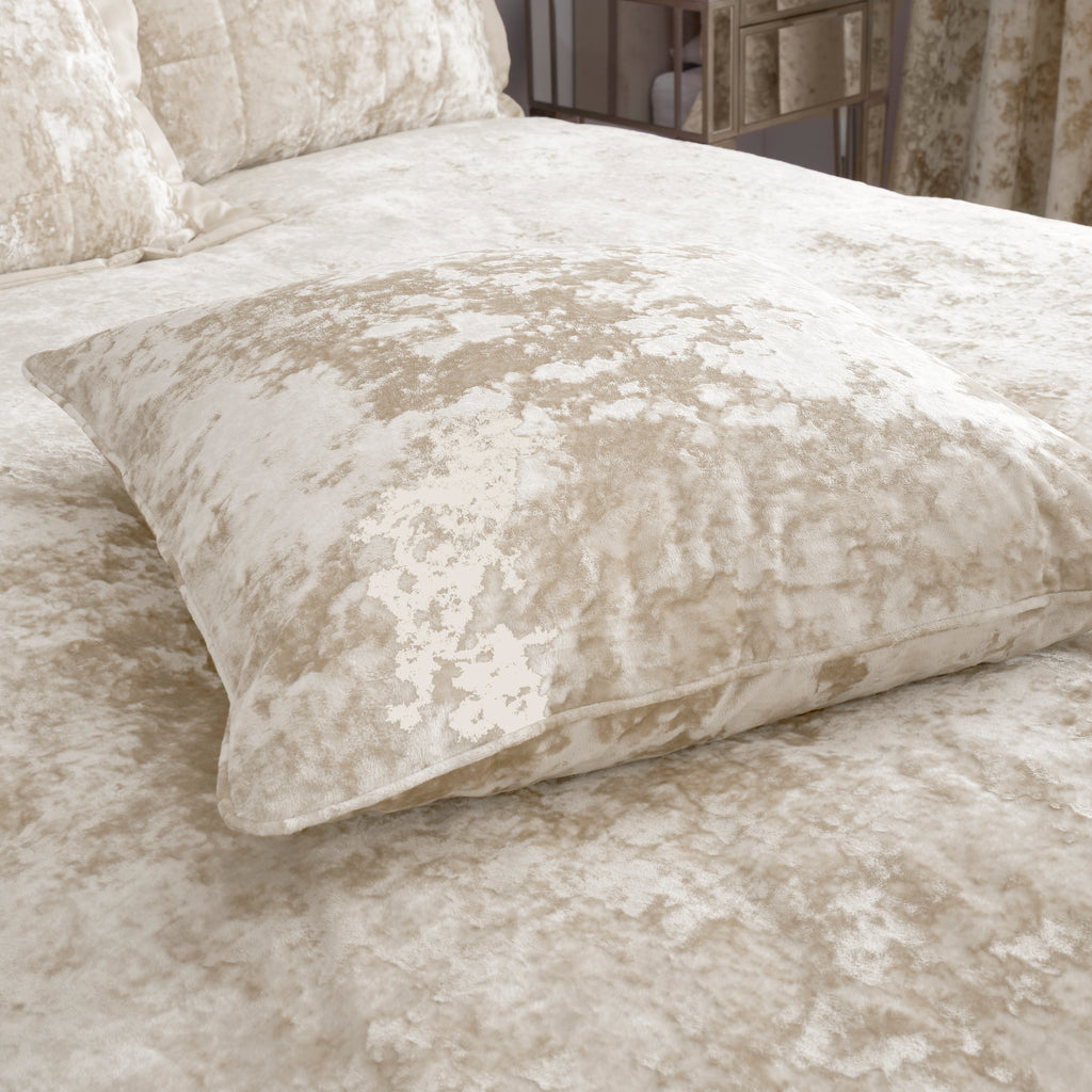 Catherine Lansfield Living Crushed Velvet 45x45cm Cushion Natural