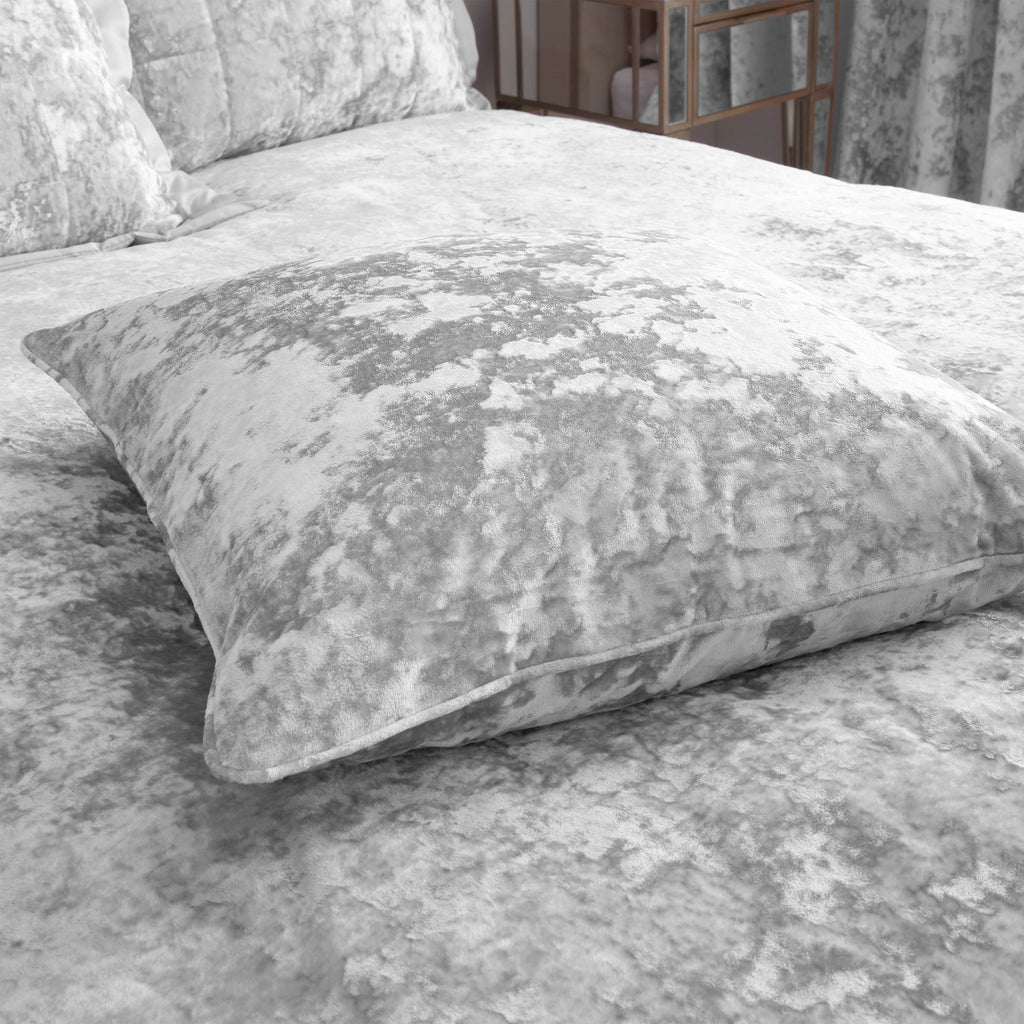 Catherine Lansfield Living Crushed Velvet 45x45cm Cushion Silver Grey