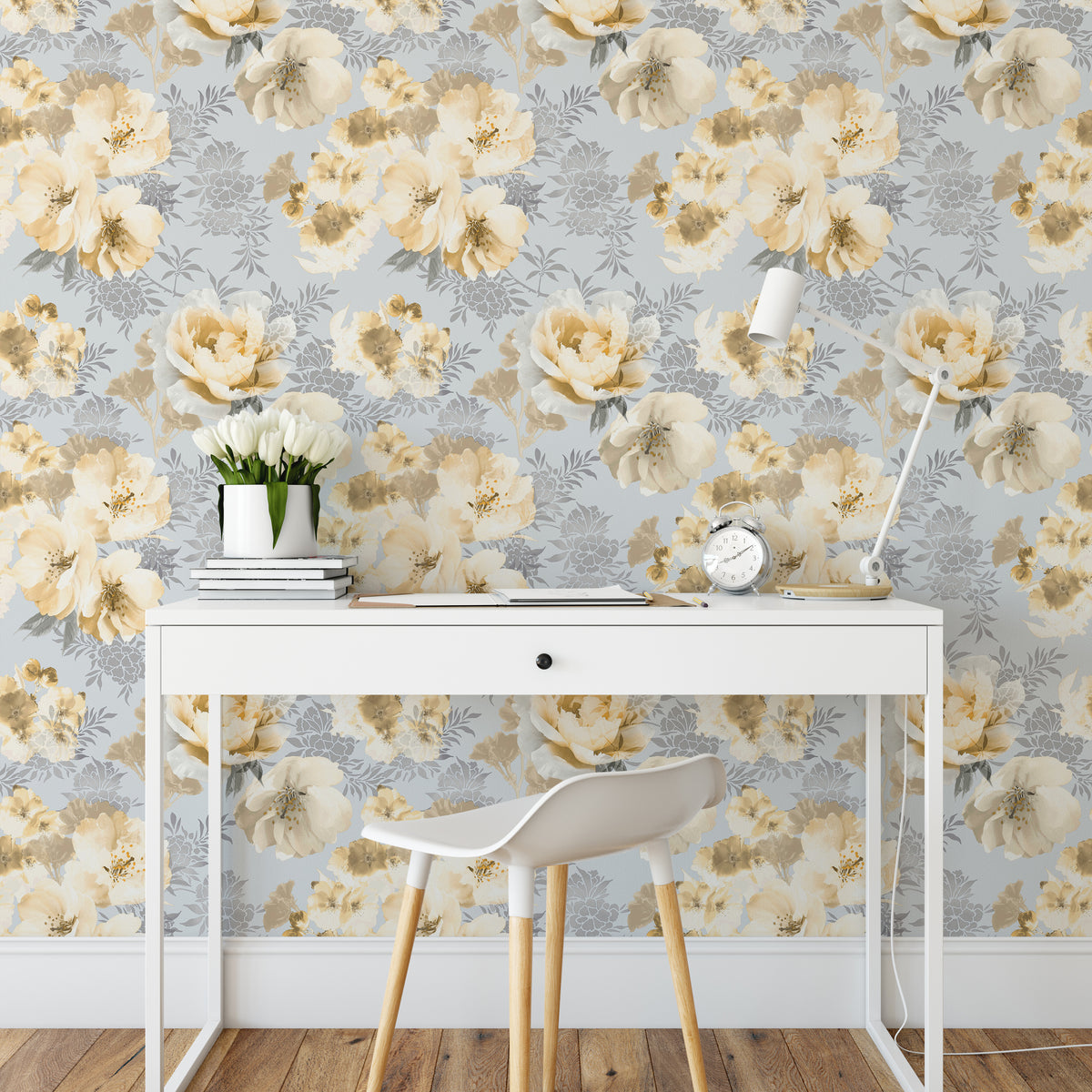 Catherine Lansfield Dramatic Floral Wallpaper in Ochre