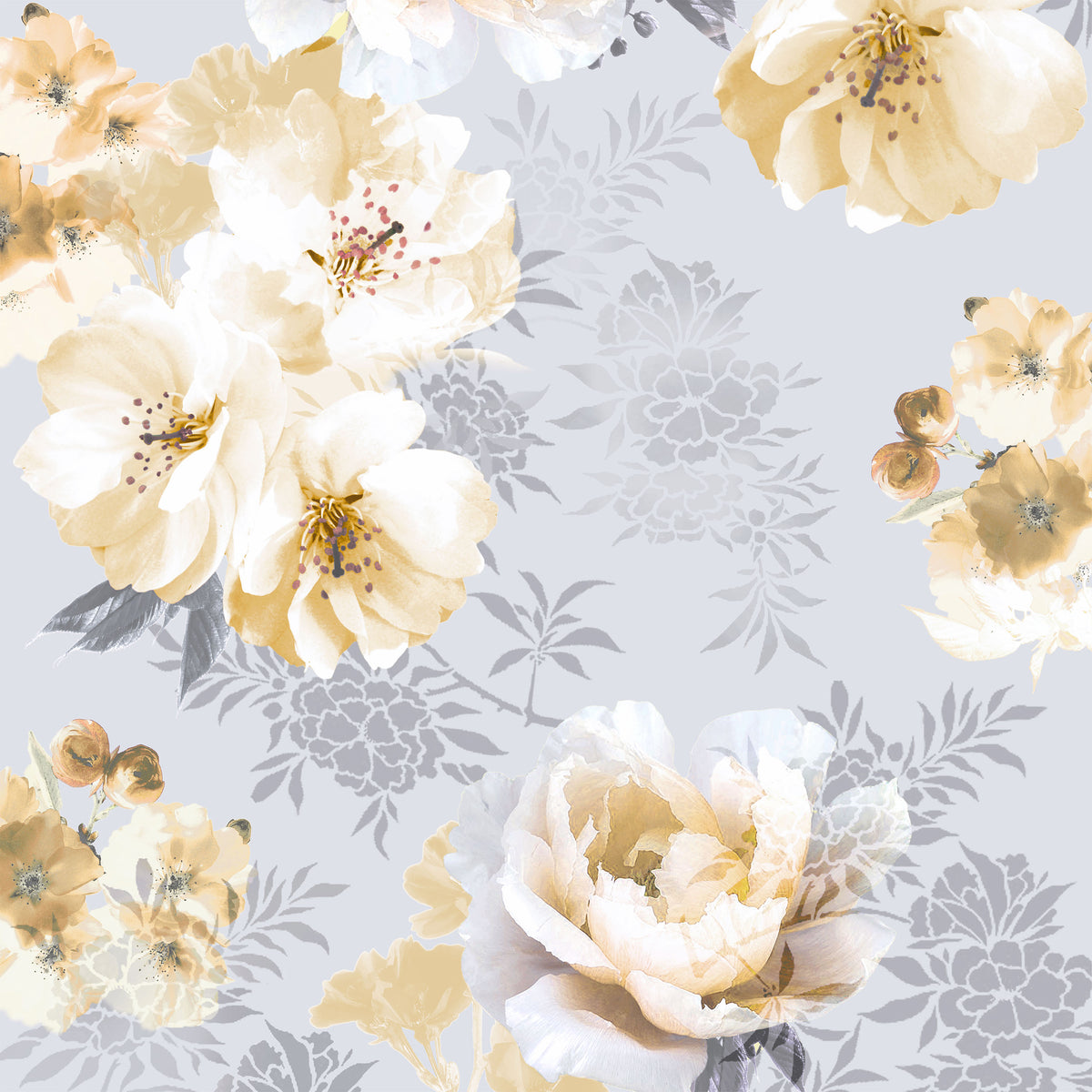 Catherine Lansfield Dramatic Floral Wallpaper in Ochre