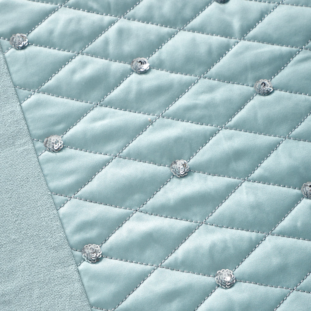 Catherine Lansfield Sequin Cluster Quilted 240x260cm Bedspread Duck Egg Blue