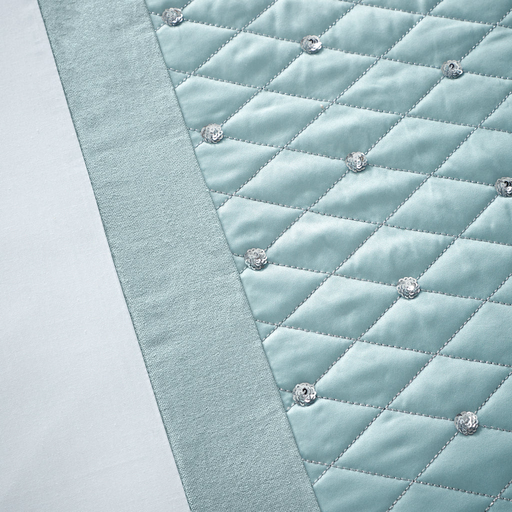 Catherine Lansfield Sequin Cluster Duvet Cover Set Duck Egg Blue