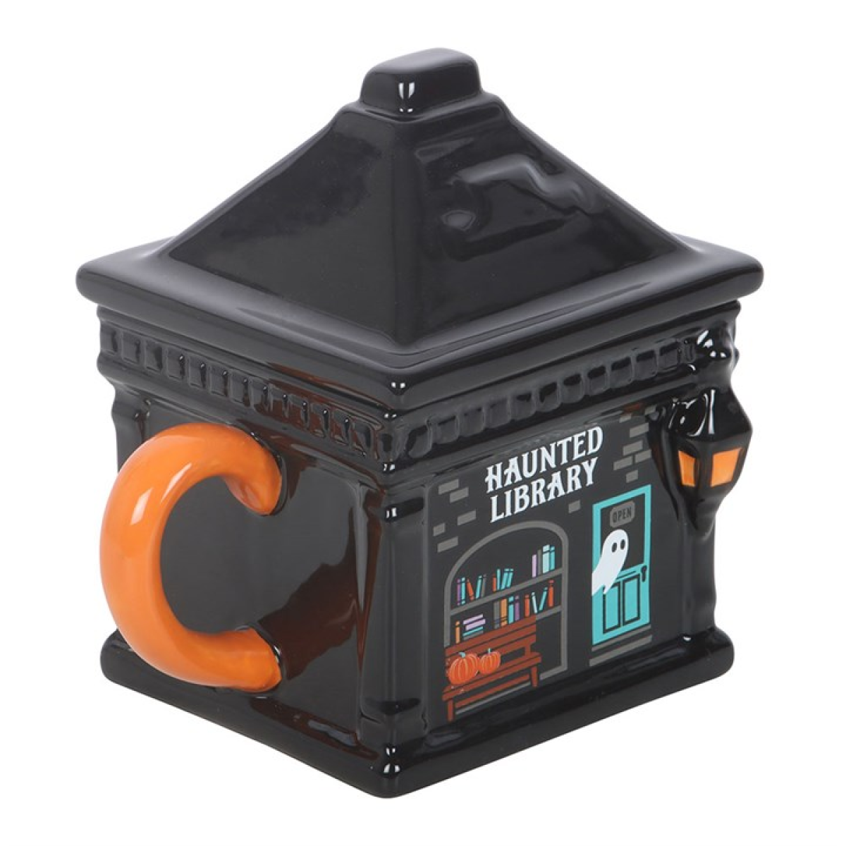 Haunted Library Ghost Lidded Mug