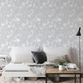 Catherine Lansfield Meadowsweet Floral Wallpaper in Grey