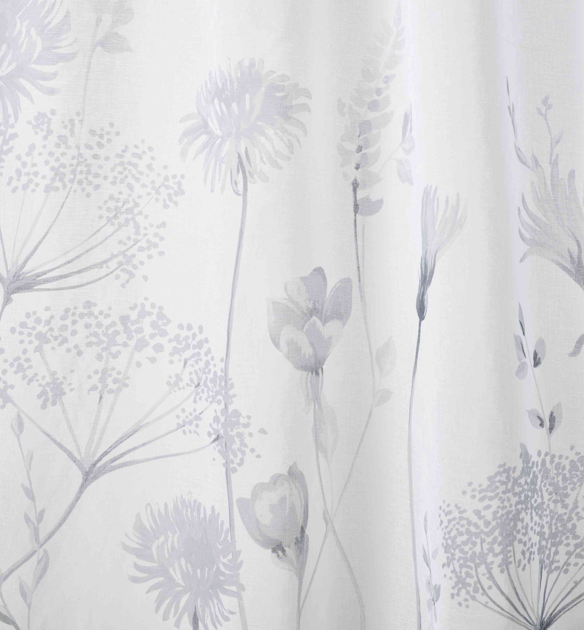 Catherine Lansfield Meadowsweet Floral Tab Top Voile Curtain Panel in White