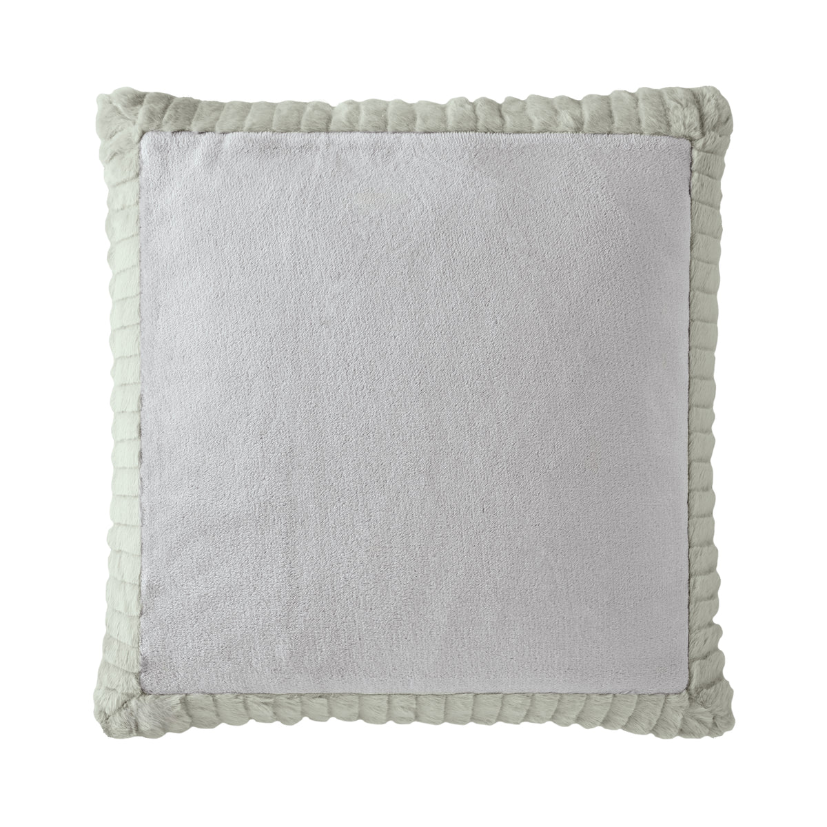 Catherine Lansfield Velvet and Faux Fur Cushion in Natural 55 x 55cm