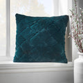 Catherine Lansfield Cosy Diamond Faux Fur Soft Touch 43x43cm Cushion Bottle Green