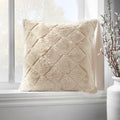 Catherine Lansfield Cosy Diamond Faux Fur Soft Touch 43x43cm Cushion Natural