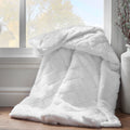 Catherine Lansfield Cosy Diamond Faux Fur Soft 130x170cm Blanket Throw White