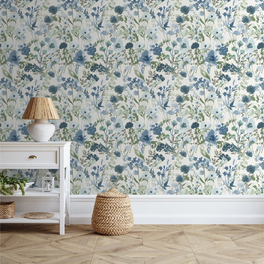 Catherine Lansfield Countryside Floral Wallpaper in Blue