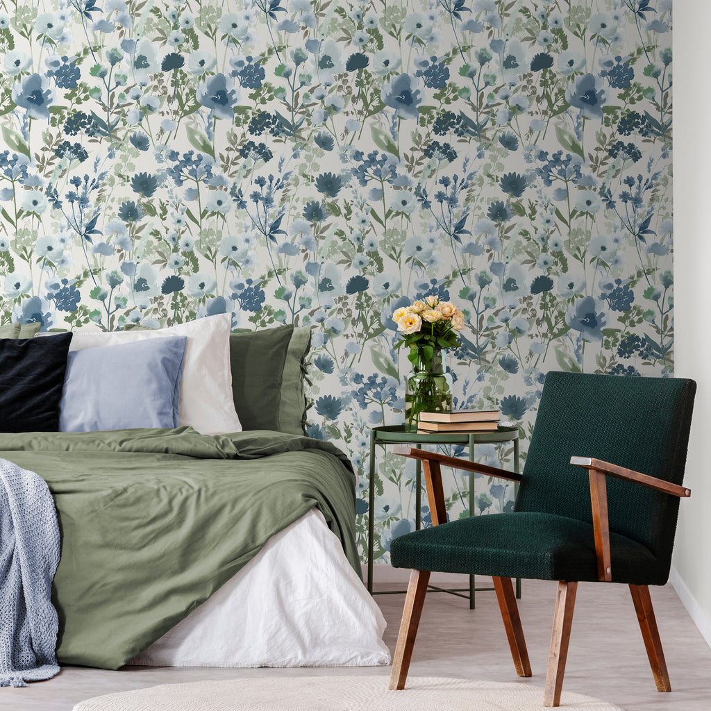 Catherine Lansfield Countryside Floral Wallpaper in Blue