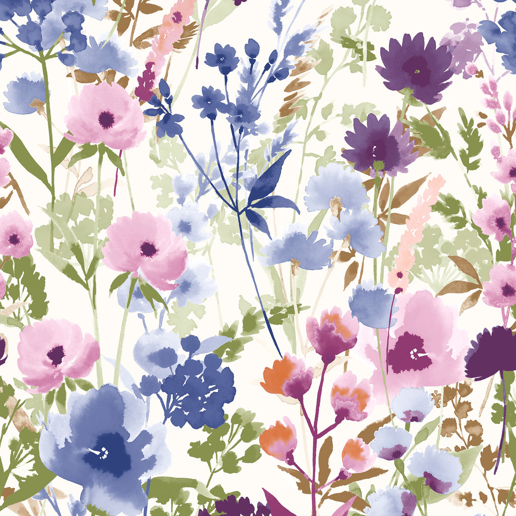 Catherine Lansfield Countryside Floral Wallpaper in Pink / Blue