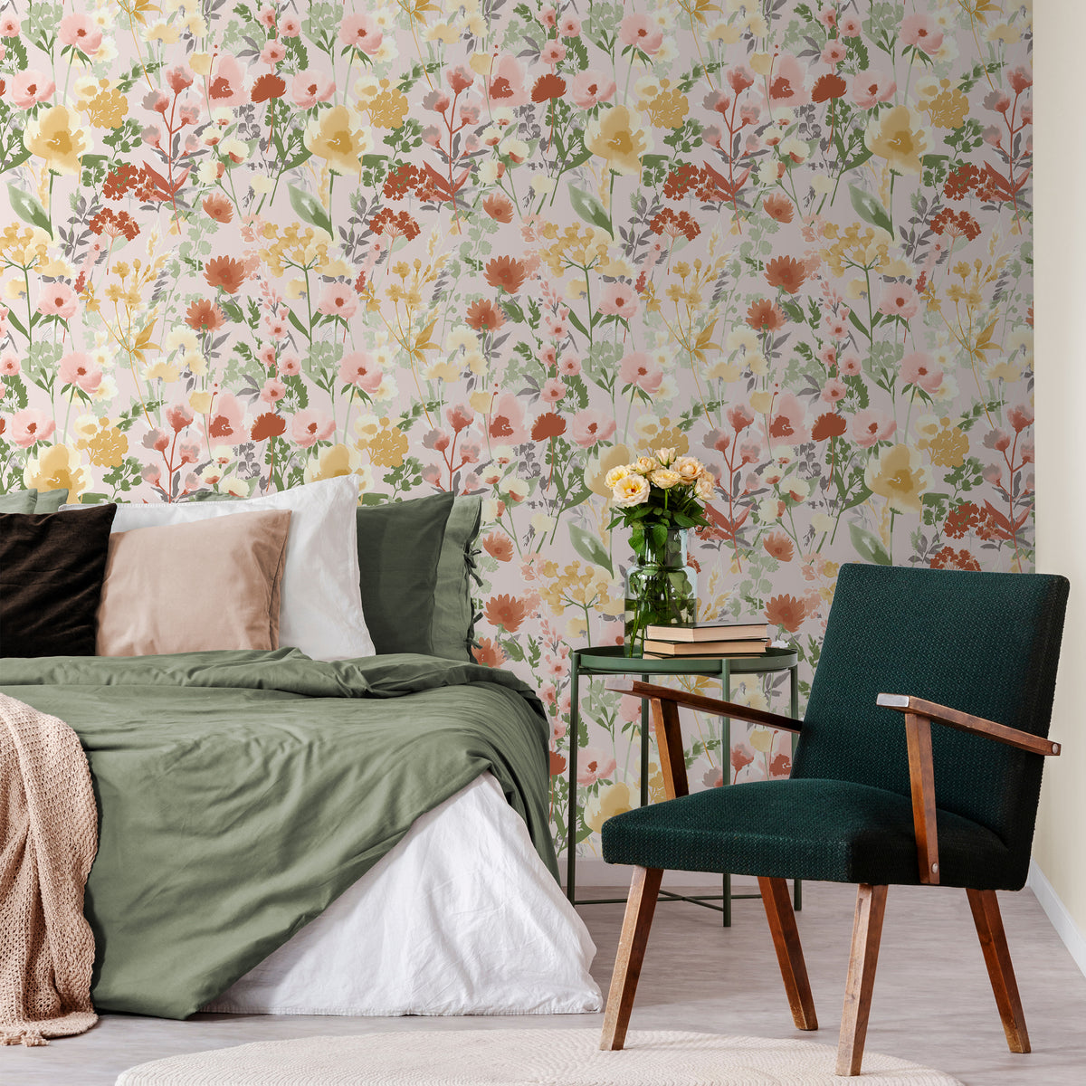 Catherine Lansfield Countryside Floral Wallpaper in Pink