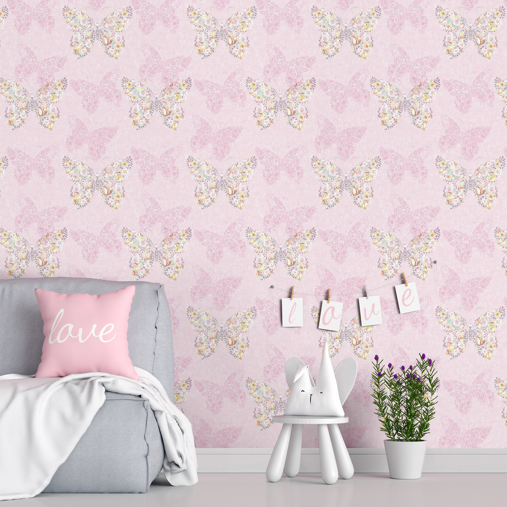 Catherine Lansfield Enchanted Butterfly Wallpaper in Pink
