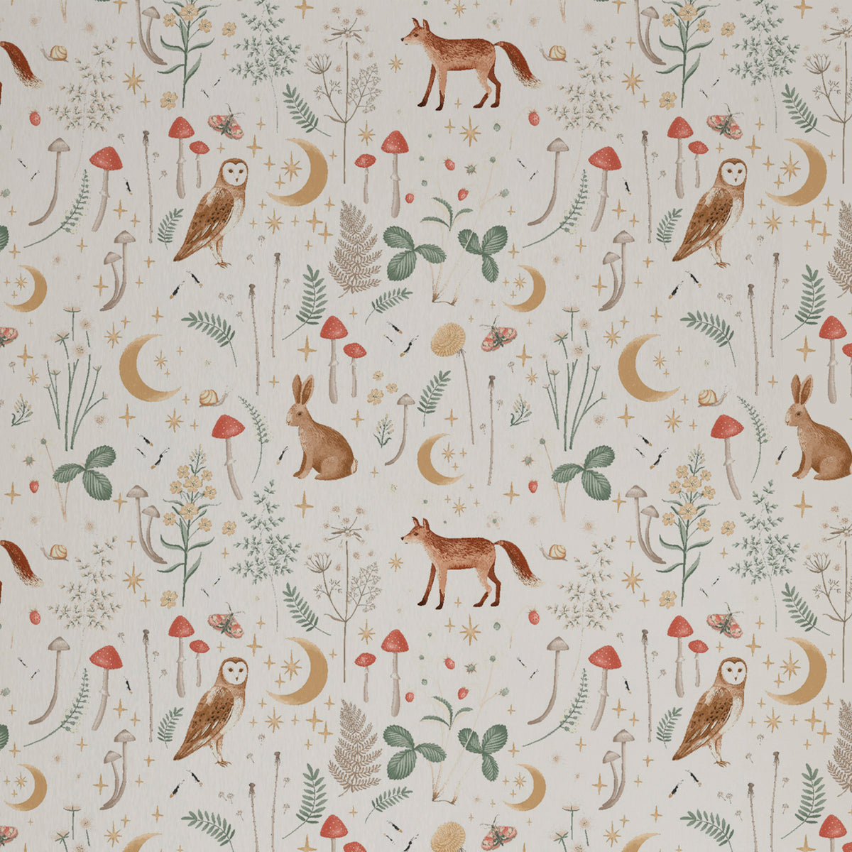 Catherine Lansfield Enchanted Twilight Animals Wallpaper in Natural