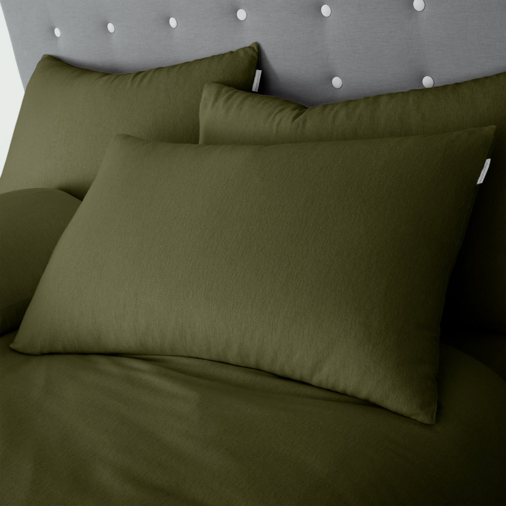 Catherine Lansfield Brushed Cotton Duvet Cover Set Green