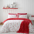 Catherine Lansfield Red White Christmas Candy Cane Duvet Cover Set