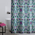 Catherine Lansfield Mya Tropical Bird Shower Curtain in Duck Egg Blue 180 x 180cm