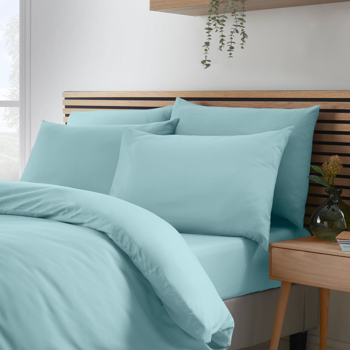 Catherine Lansfield So Soft Non-Iron Duvet Cover Set in Duck Egg