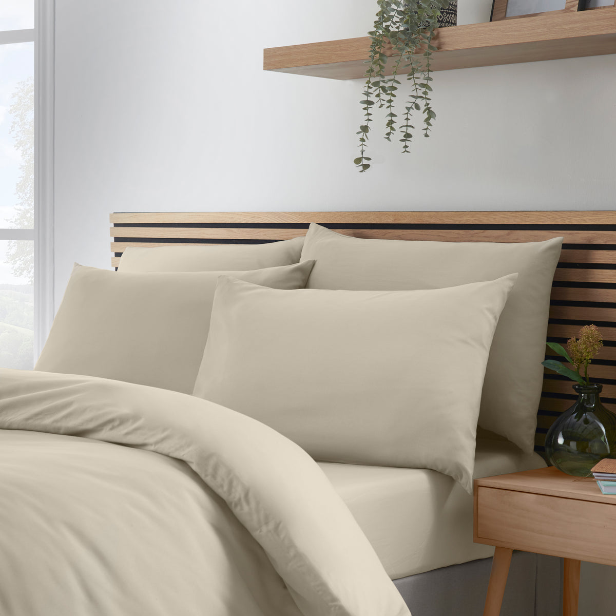 Catherine Lansfield So Soft Non-Iron Duvet Cover Set in Natural
