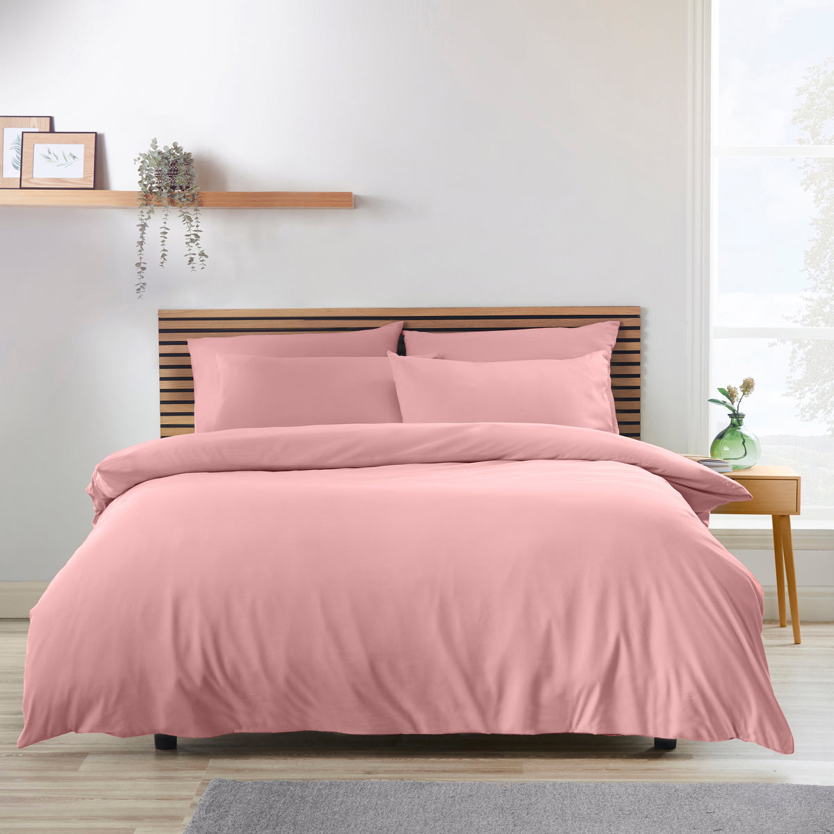 Catherine Lansfield So Soft Non-Iron Duvet Cover Set in Coral