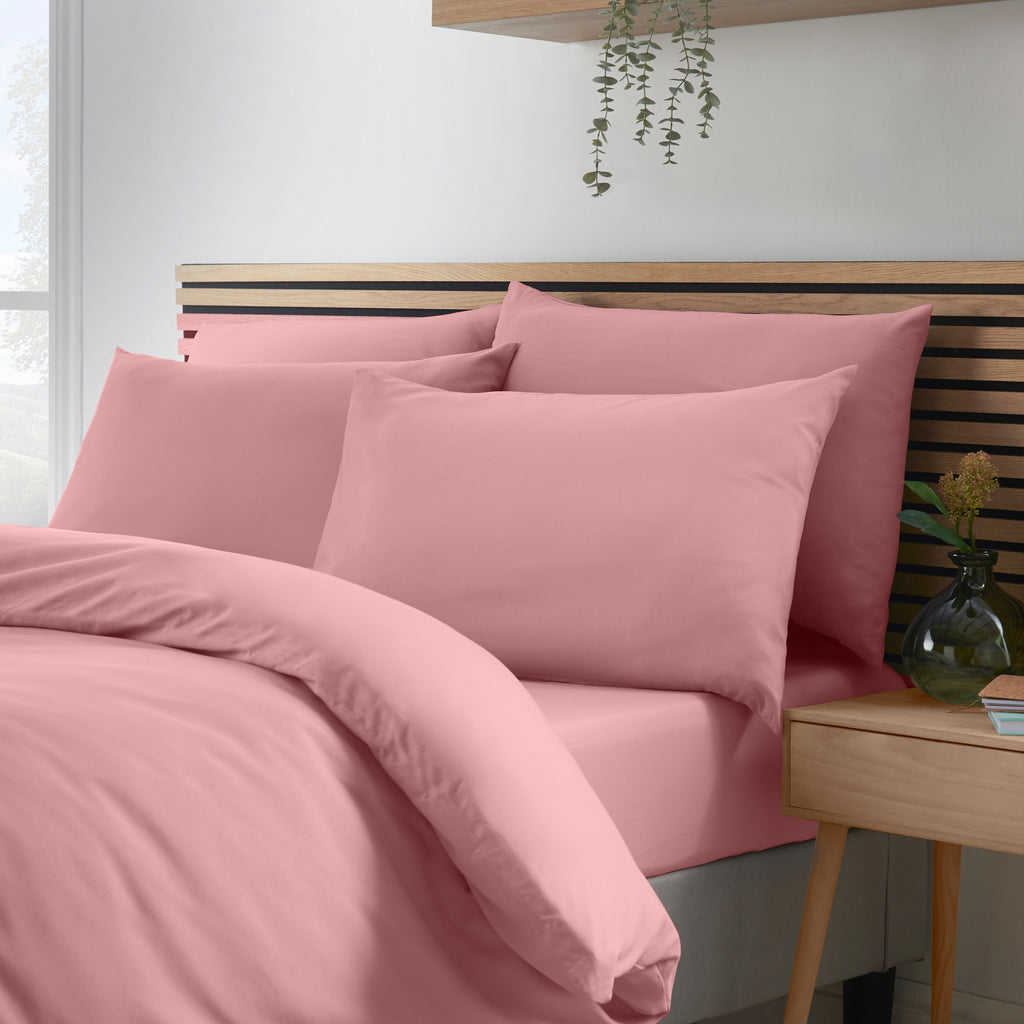 Catherine Lansfield So Soft Non-Iron Duvet Cover Set in Coral