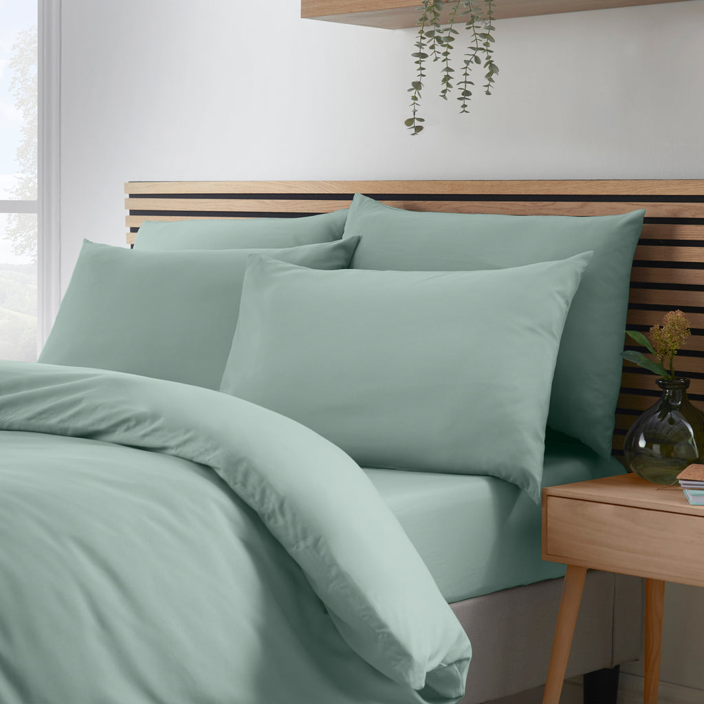 Catherine Lansfield So Soft Non-Iron Duvet Cover Set in Green