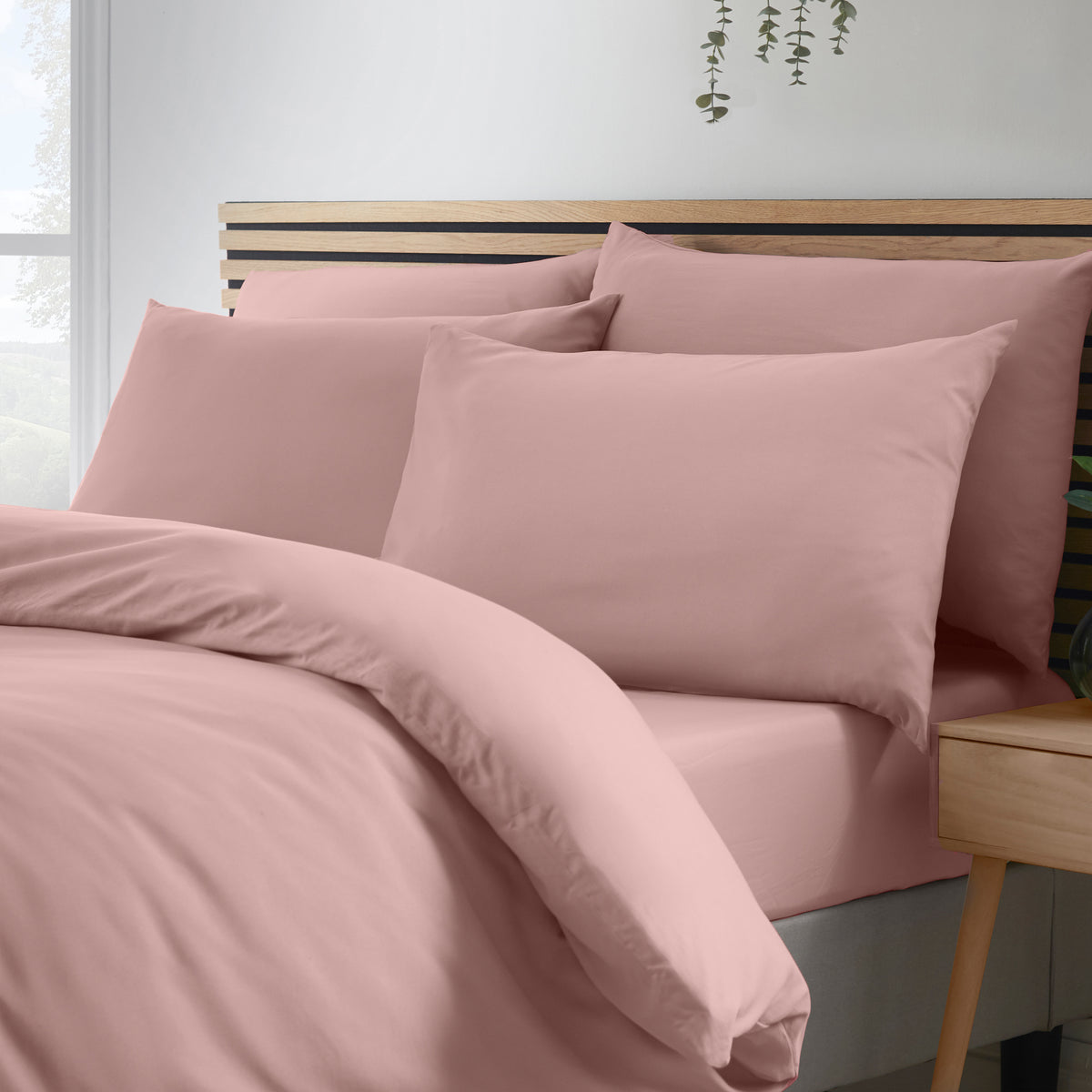 Catherine Lansfield So Soft Non-Iron Duvet Cover Set in Blush Pink