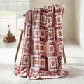 Catherine Lansfield Crochet Print Cosy 130x170cm Blanket Throw Pink