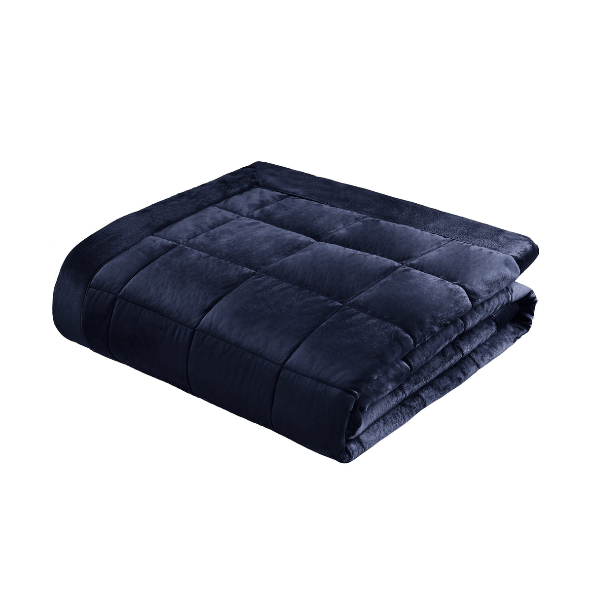 Catherine Lansfield Kingsley Matt Velvet Quilted 220x220cm Bedspread Navy