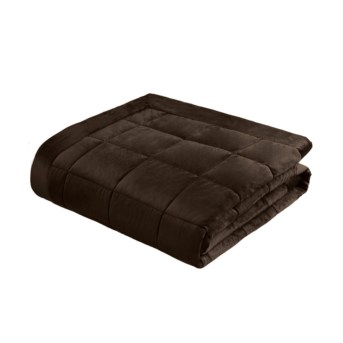 Catherine Lansfield Kingsley Matt Velvet Quilted 220x220cm Bedspread Chocolate