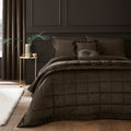 Catherine Lansfield Kingsley Soft Matt Velvet Duvet Cover Set Chocolate