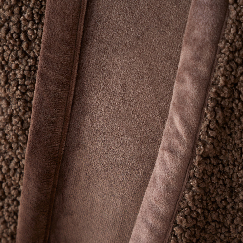 Catherine Lansfield So Soft Velvet Boucle 130x170cm Blanket Throw Chocolate