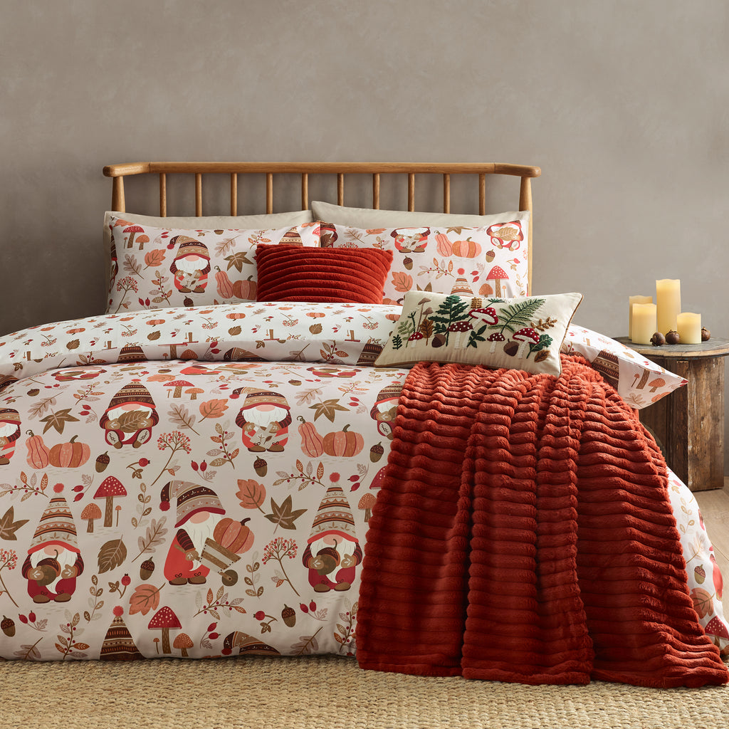 Catherine Lansfield Woodland Gonks Duvet Cover Set Natural