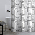 Catherine Lansfield Relax and Unwind Shower Curtain in Grey / Black 180 x 180cm