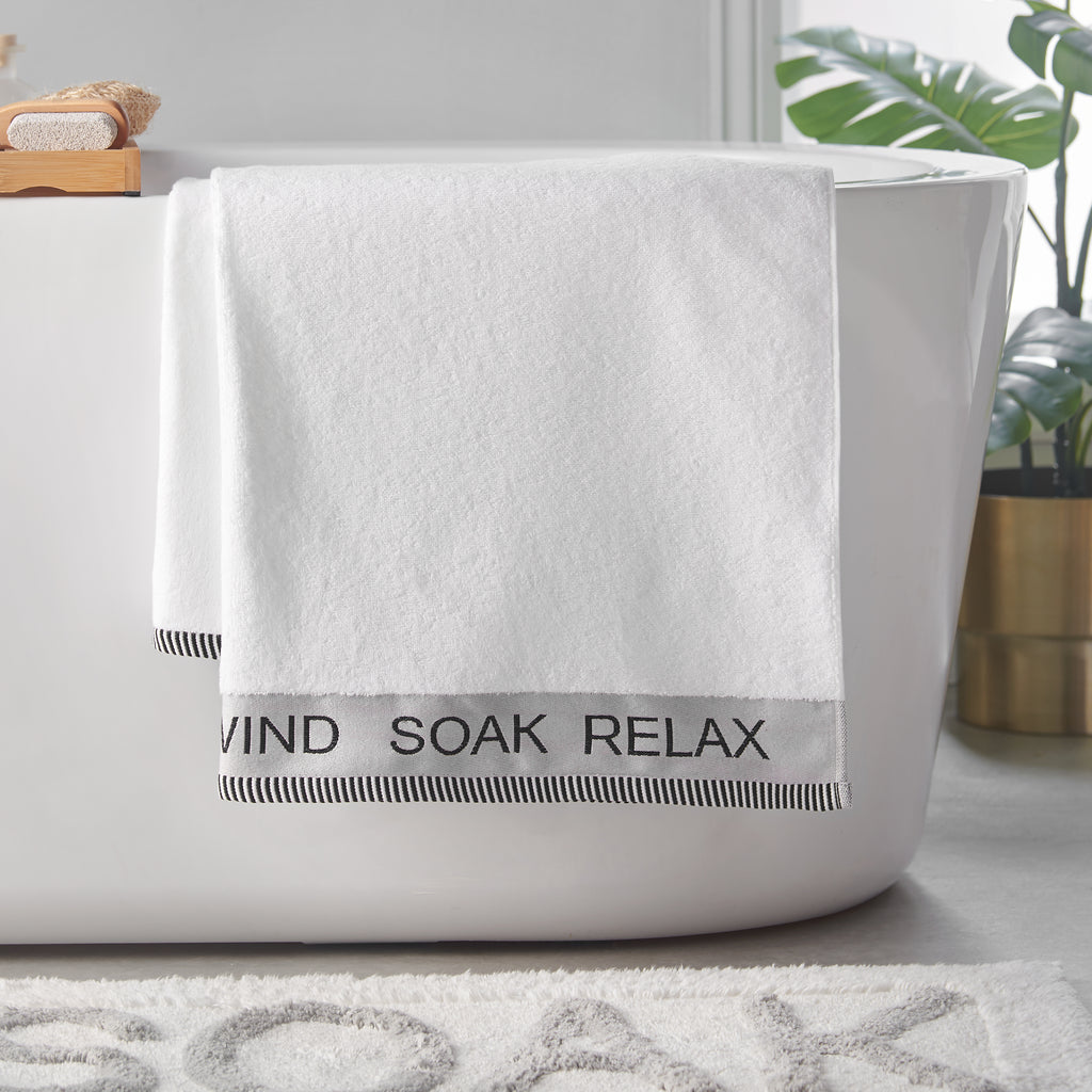 Catherine Lansfield Relax And Unwind 400GSM Towel White