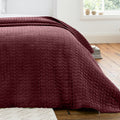 Bianca Attica Velvet Embroidered Bedspread Burgundy 240x260cm