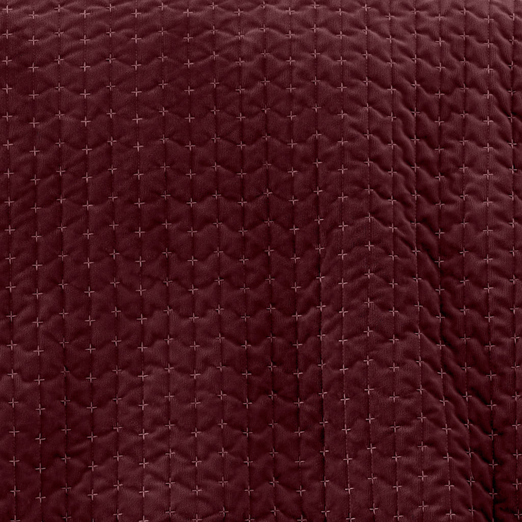 Bianca Attica Velvet Embroidered Bedspread Burgundy 240x260cm