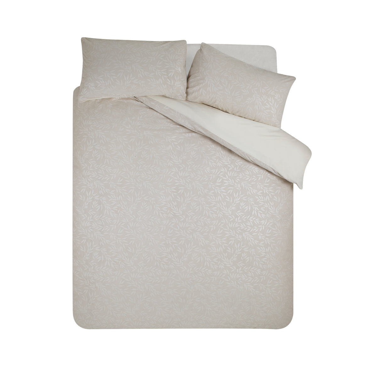 Catherine Lansfield Corded Leaves Duvet Cover Set Champagne Gold