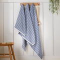 Catherine Lansfield Rice Weave Stripe 500GSM Cotton Towel Blue