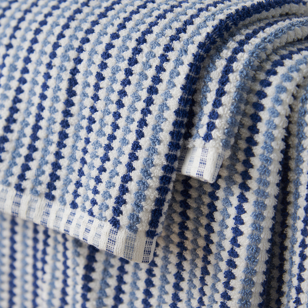 Catherine Lansfield Rice Weave Stripe 500GSM Cotton Towel Blue