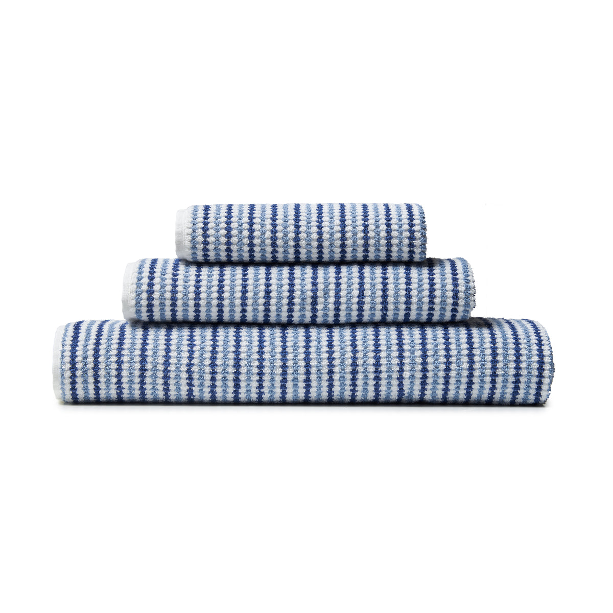 Catherine Lansfield Rice Weave Stripe 500GSM Cotton Towel Blue