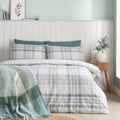 Catherine Lansfield Soft Green Cartmel Check Reversible Duvet Cover Set