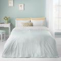 Catherine Lansfield Embroidered Daisy Soft Touch Duvet Cover Set Sage Green