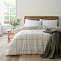 Bianca Brushed Regal Check Cotton Duvet Cover Set Green