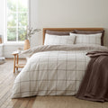 Bianca Brushed Regal Check Cotton Duvet Cover Set Mole